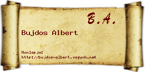 Bujdos Albert névjegykártya